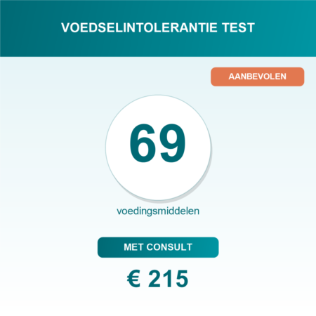 Voedselintolerantie test 69 voedingsmiddelen met consult
