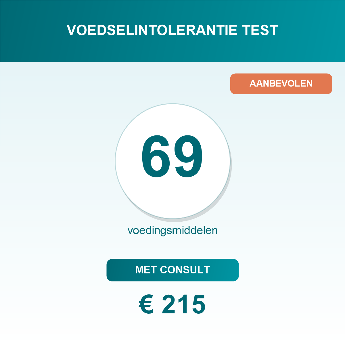 Voedselintolerantie test 69 voedingsmiddelen met consult