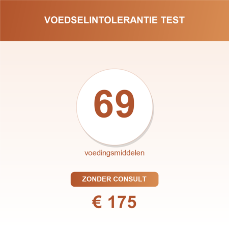 Voedselintolerantie test 69 voedingsmiddelen zonder consult