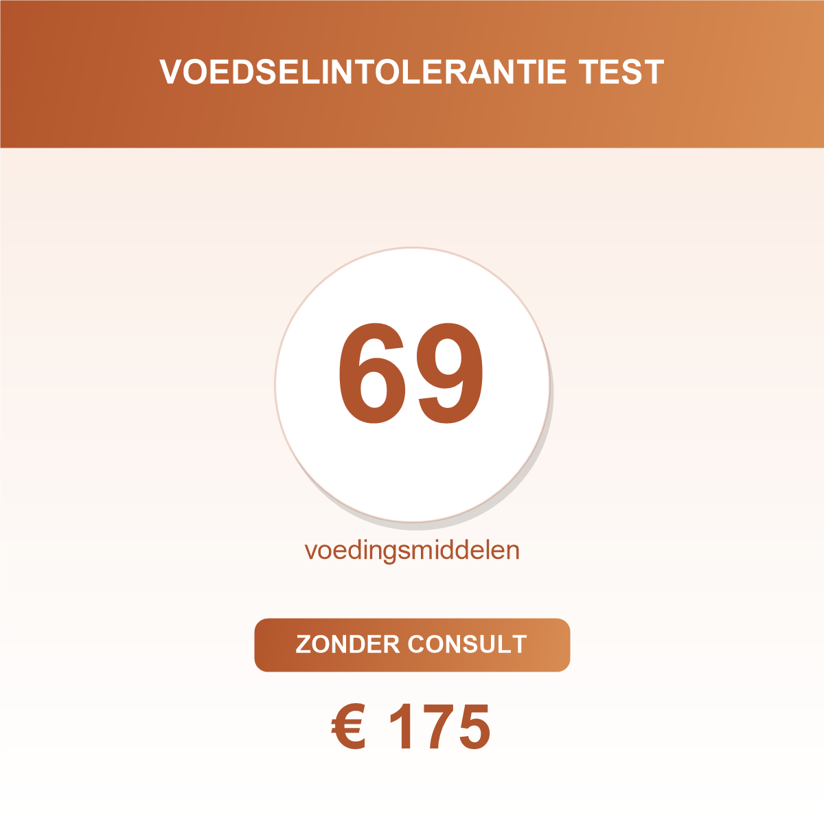 Voedselintolerantie test 69 voedingsmiddelen zonder consult