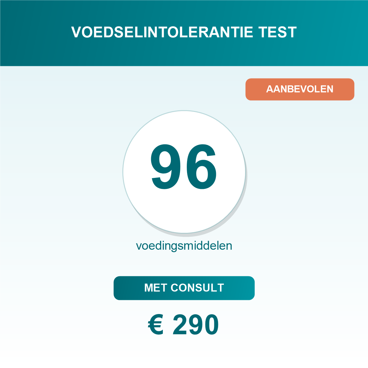 Voedselintolerantie test 96 voedingsmiddelen met consult
