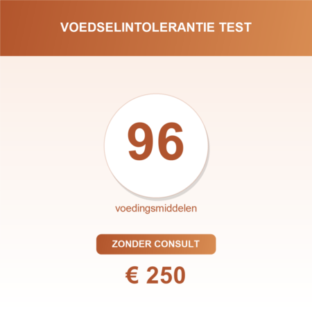 Voedselintolerantie test 96 voedingsmiddelen zonder consult