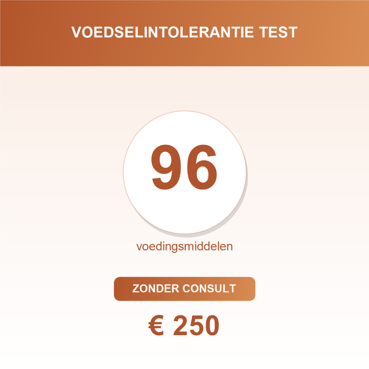 Voedselintolerantie test 96 voedingsmiddelen zonder consult